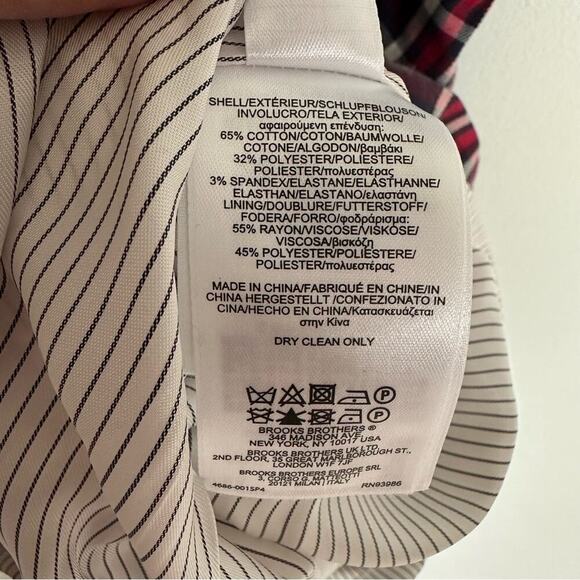 Brooks Brothers Red Fleece Cotton Blend Plaid Sheath Dress - Picture 6 of 7